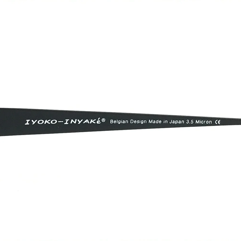 Iyoko-Inyake Eyeglasses Frames IY574 Col.8 Black Rectangular Half Rim 51-19-140